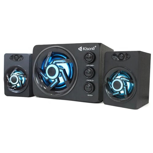 Колонки компьютерные с сабвуфером Rapture-8000A 11W (5W+3WX2), AUX, Bluetooth, USB, MicroSD, LED, Черный