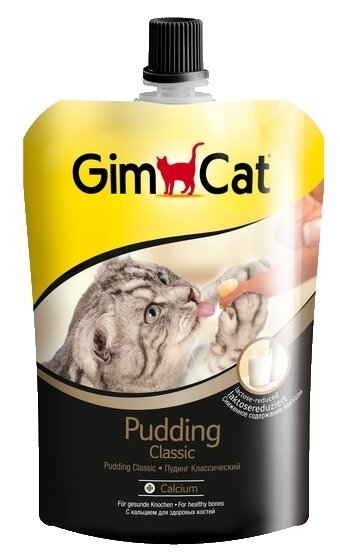 GimCat Pudding with calcium Пуддинг, кошачье лакомство обогащенное кальцием, 150 г - фотография № 1