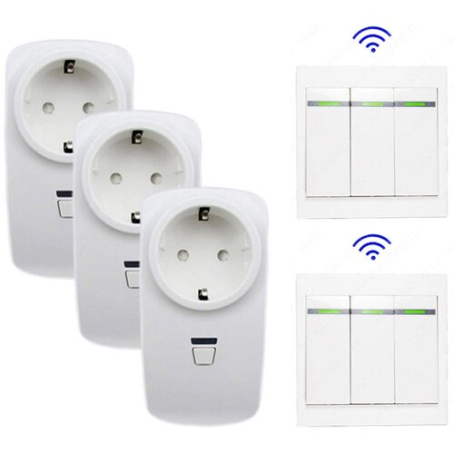 Розетки дистанционные, управление с двух мест, дальность 20м (00201)