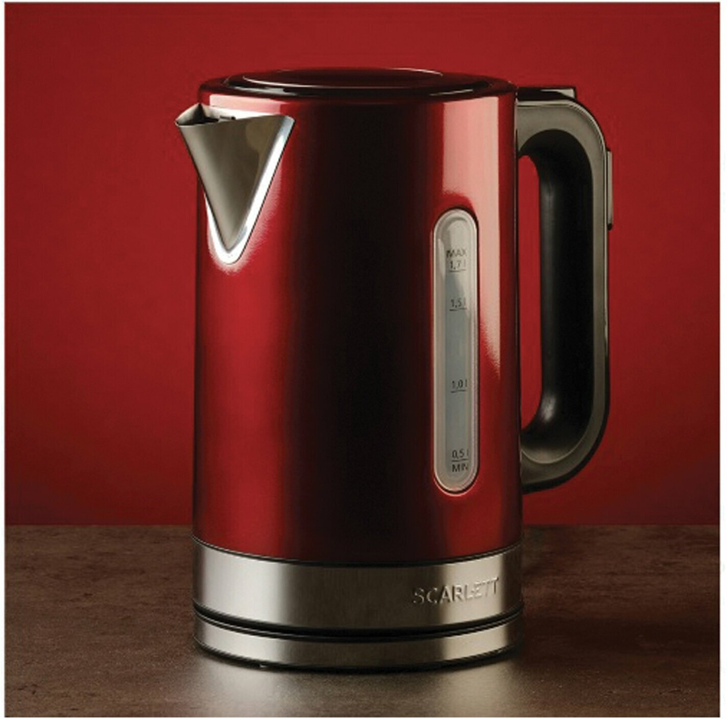 Чайник электрический SCARLETT , 2200Вт, бордовый - фото №18