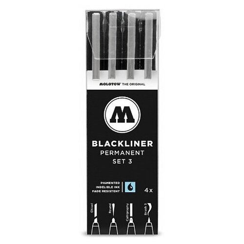 фото Набор линеров molotow blackliner set 3 4штуки