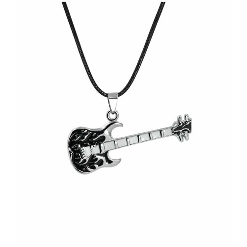 Колье SILVARIE, длина 45 см, черный, серебряный мужская бас гитара футболка лучшего качества бас гитара танцевальный музыкальный гитарист