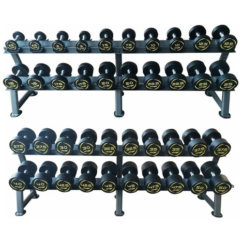 Набор полиуретановых гантелей 2,5-50кг (20пар) со стойками FTX-411.1