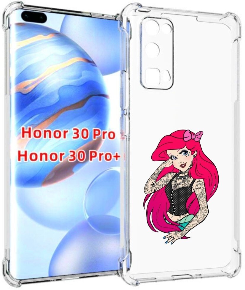 Чехол задняя-панель-накладка-бампер MyPads татуированная-принцесса женский для Huawei Honor 30 Pro/Honor 30 Pro plus + (EBG-AN10) противоударный