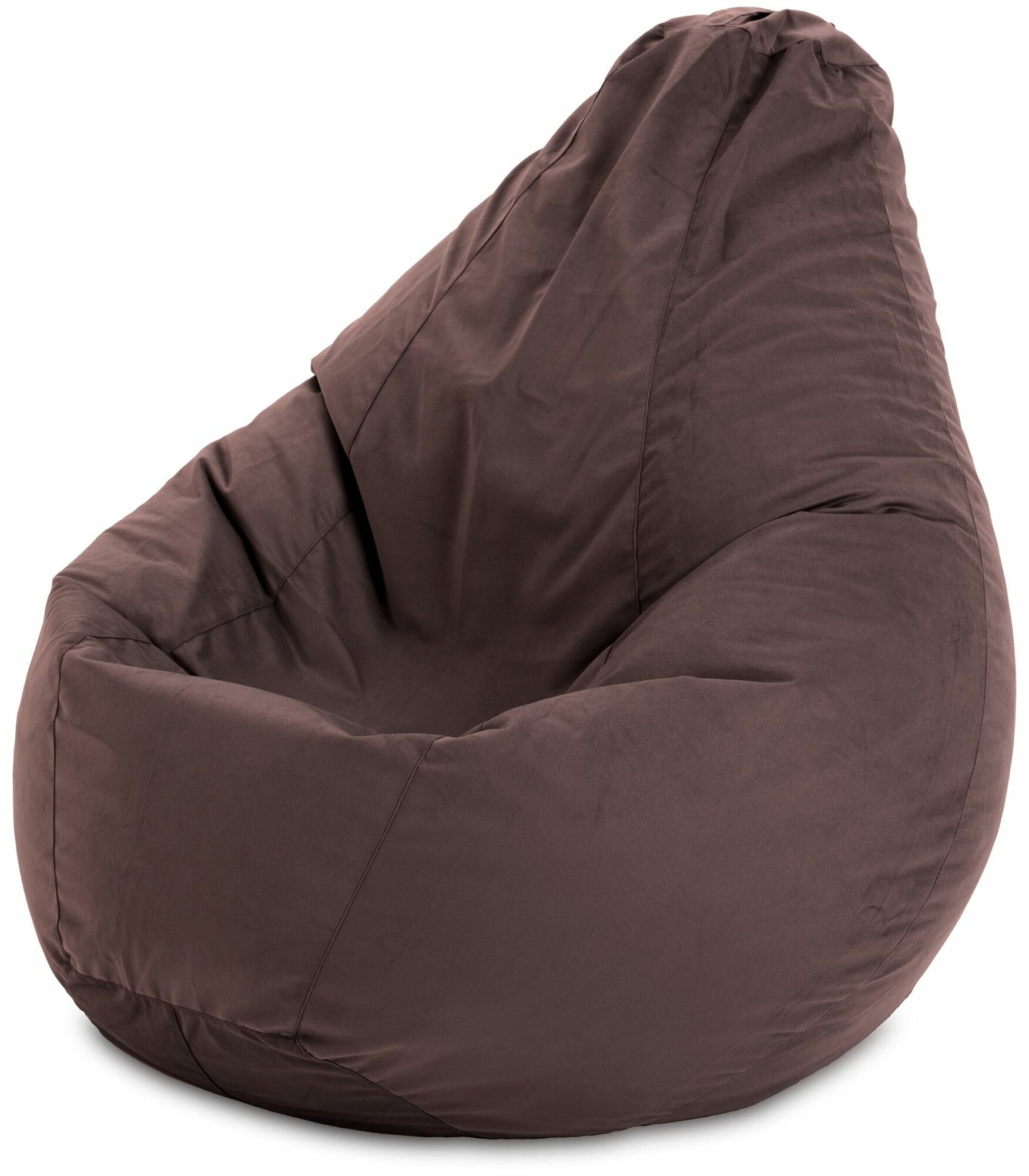 Кресло-мешок "Груша", XL (125x85), велюр, Коричневый