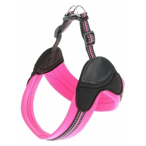 Шлейка супермягкая со светоотражающей прошивкой обхват 48-54 см розовая 1440₽