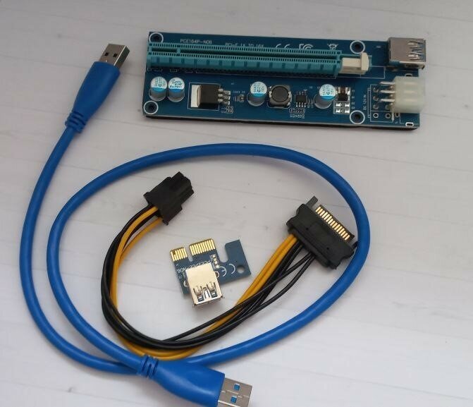 Райзер 6 пин VER006C есть варианты подключения 6-pin и SATA