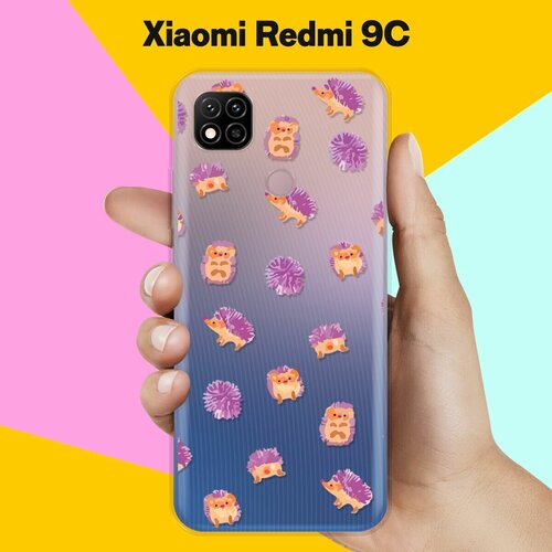 Силиконовый чехол Узор из ёжиков на Xiaomi Redmi 9C силиконовый чехол узор из планет на xiaomi redmi 9c