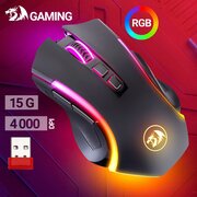 Мышь Redragon 78069 игровая беспровдоная Griffin wireless Оптика RGB 4000 DPI б. п.