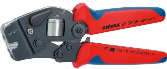 Ручной обжимник Knipex 975309 для опрессовки контактных гильз вороненая 190 mm