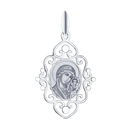 Иконка SOKOLOV, серебро, 925 проба, родирование серебряная иконка икона божьей матери владимирская 94100236 sokolov