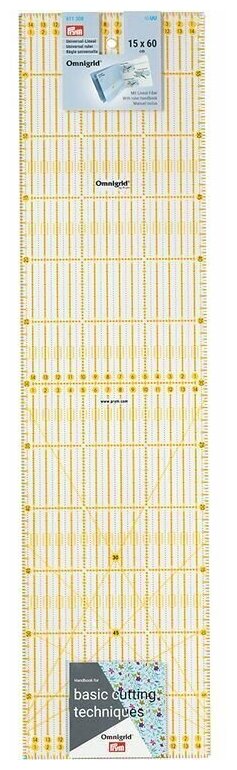 Универсальная линейка "Omnigrid", пластик, 15x60 см, PRYM