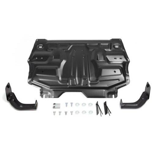 фото Защита картера и кпп автоброня для seat ibiza 2008-2015/skoda fabia 2007-2014/fabia rs 2010-2014/rapid 2012-2017 2017-н.в./rооmster 2006-2015/volkswagen polo хэтчбек 2005-2009 2010-2015/polo седан 2010-2015 2015-н.в., сталь 1,5 мм, с крепежом, 111.05842.1