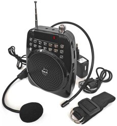 Рупор-громкоговоритель-мегафон поясной 20W SD, USB, Bluetooth, Радио, колонка MP3, аккуамулятор 18650 CMiK8811 (черный)