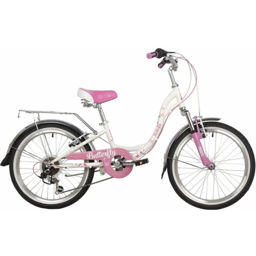 велосипед novatrack 24sh6v butterfly 11pn22 белый розовый Велосипед NOVATRACK BUTTERFLY