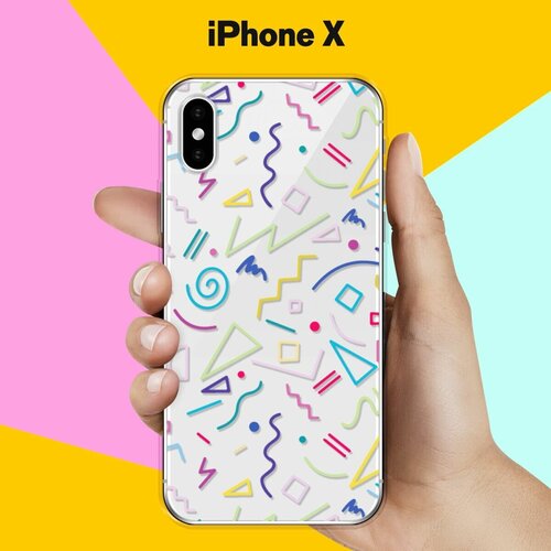 Силиконовый чехол Цветной узор на Apple iPhone X