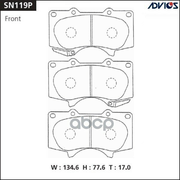 Дисковые Тормозные Колодки Advics ADVICS арт. SN119P