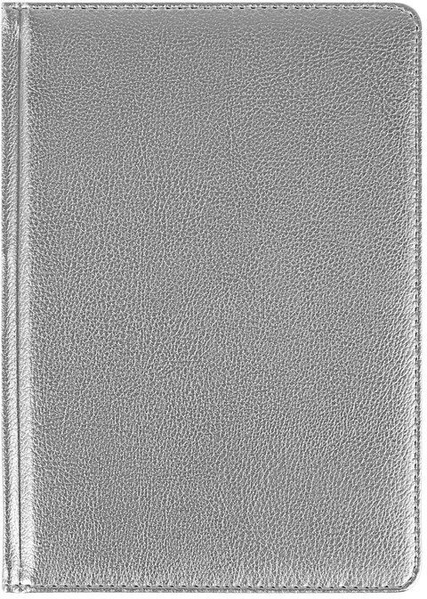 Альт Ежедневник недатированный А5+, 136 листов Sidney Nebraska, обложка искусственная кожа, серебряный срез, ляссе, серебряный