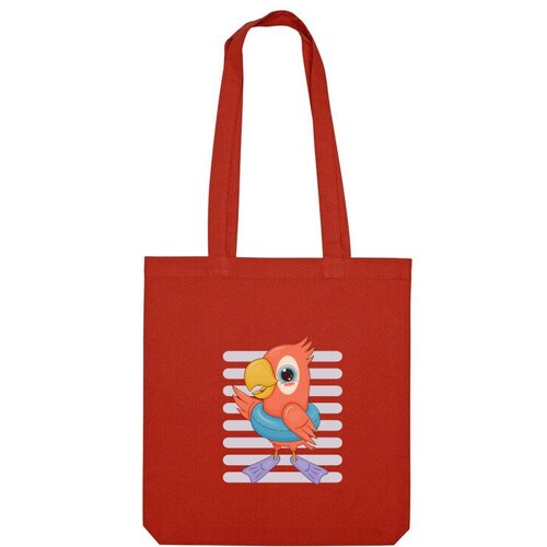 Сумка шоппер Us Basic, красный мужская футболка попугай лето море s темно синий