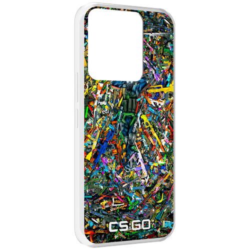 Чехол MyPads CS GO guns skins мужской для Tecno Spark Go 2022 / Tecno Spark 8C задняя-панель-накладка-бампер