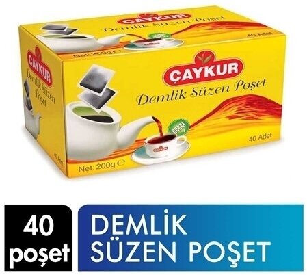 Чай черный мелколистовой в пакетах Demlik Suzen poset Турция 40 пак - фотография № 1