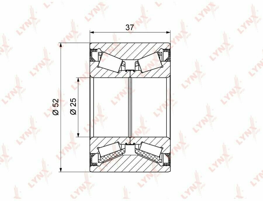 Подшипник Ступицы Задний 37X25x52 LYNXauto арт. WB-1369