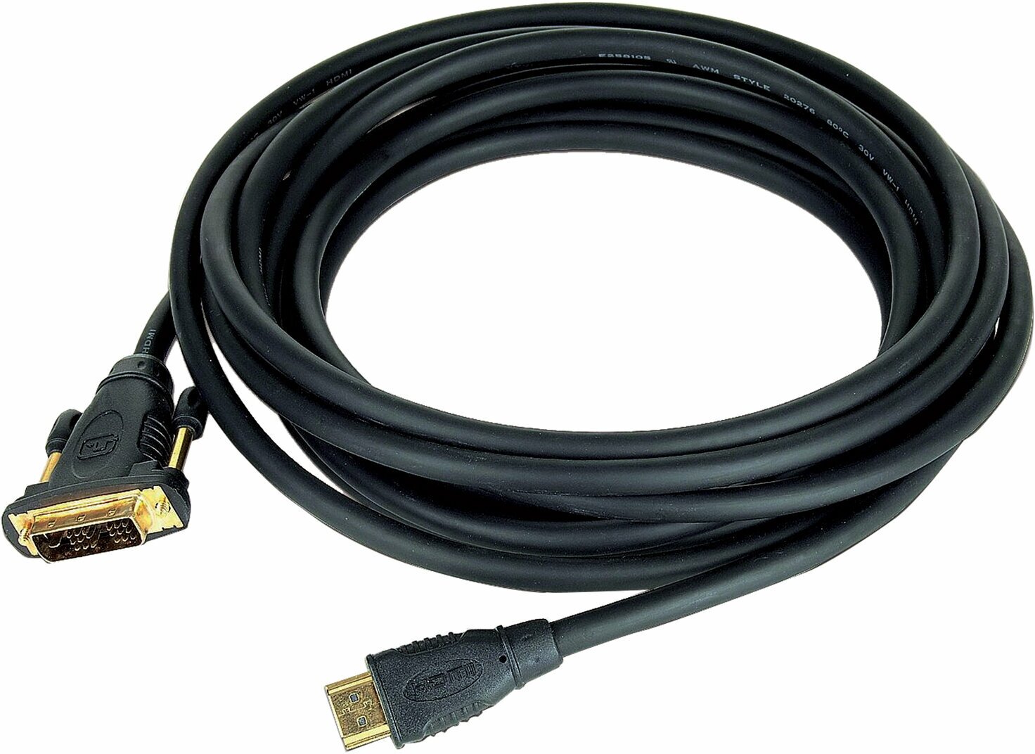 Кабель HDMI-DVI 10м Gembird single link позол.разъемы экран черный CC-HDMI-DVI-10MC - фото №10