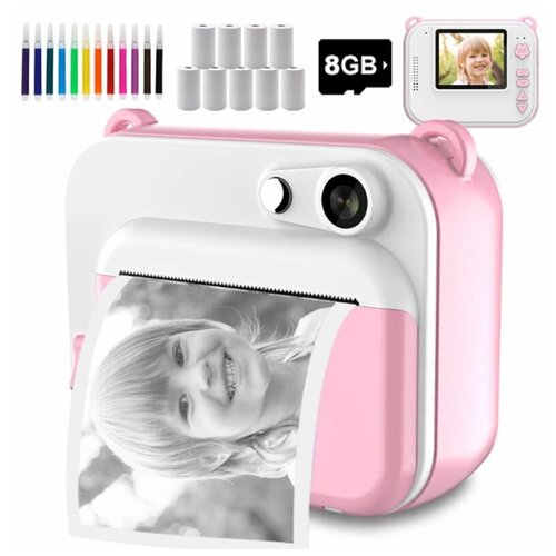 Детский фотоаппарат мгновенной печати Creative Cam T01, подарочный набор, розовый