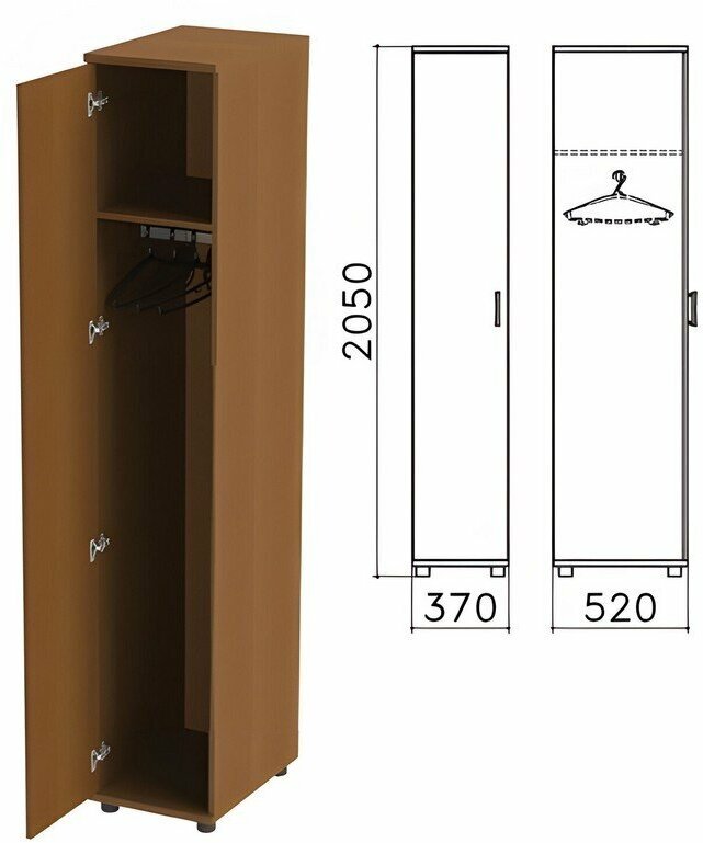 Шкаф для одежды "Монолит" 370х520х2050 мм цвет орех гварнери ШМ52.3