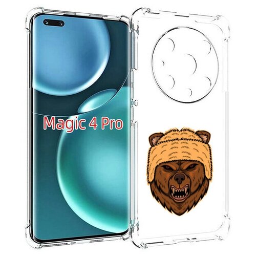 Чехол MyPads Медведь-в-шапке для Honor Magic4 Pro / Magic4 Ultimate задняя-панель-накладка-бампер