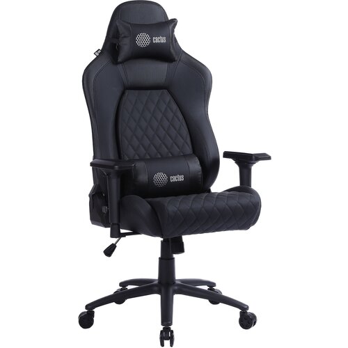 Кресло для геймеров Cactus CS-CHR-130 черный эко. кожа металл