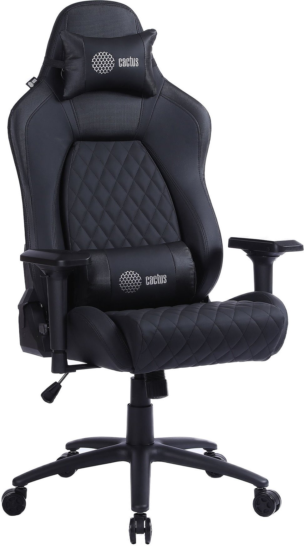 Кресло игровое Cactus CS-CHR-130 черный сиденье черный эко. кожа с подголов. крестовина металл пласти