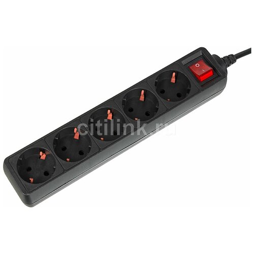 Сетевой фильтр PC Pet AP01006-E-B 1.8м (5 розеток) Black