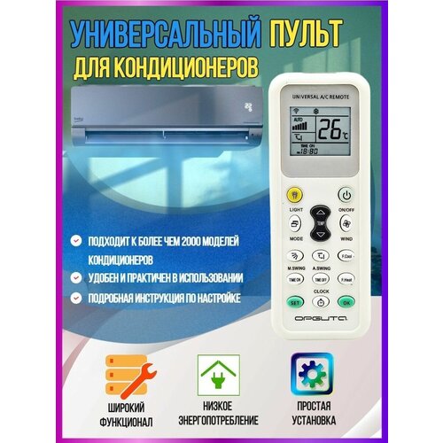 Пульт универсальный для кондиционеров пульт ihandy crc1810 для кондиционеров haier и media универсальный