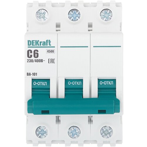 Автоматический выключатель DEKraft ВА-101 (C) 4, 5kA 6 А