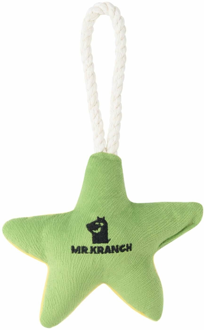 Mr.Kranch игрушка для собак звездочка с канатом и пищалкой (26 х 16 х 5 см., Зеленый) - фото №3