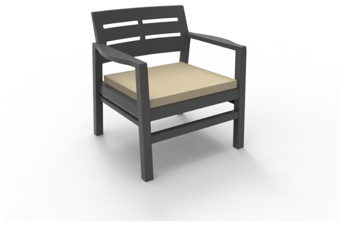 Java set - набор мебели для сада из пластика, с подушками для сидения антрацит - фотография № 5