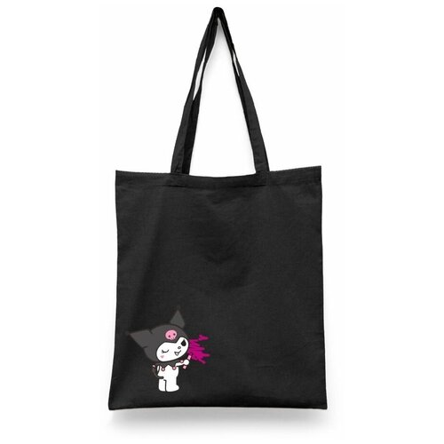 фото Сумка-шоппер унисекс каждому своё "onegai my melody/аниме" черная