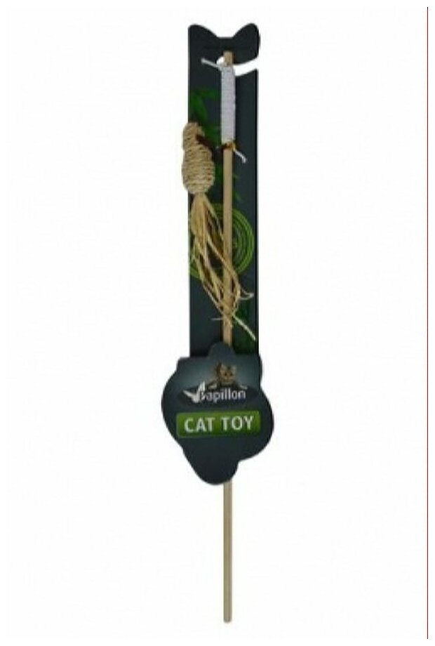 Papillon Дразнилка "Удочка с мышкой" 40 + 5см (Cat toy fishing rod with mouse natural) 240010, 0,03 кг