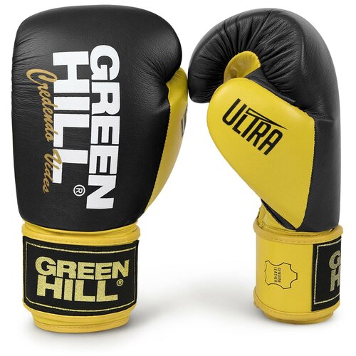 фото Bgu-2241 боксерские перчатки ultra черно-желтые green hill