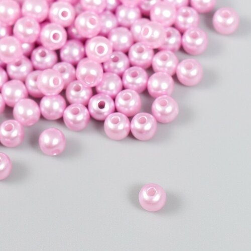 Набор бусин Рукоделие пластик, диаметр 6 мм, 25 гр, светло-розовый, 3 штуки