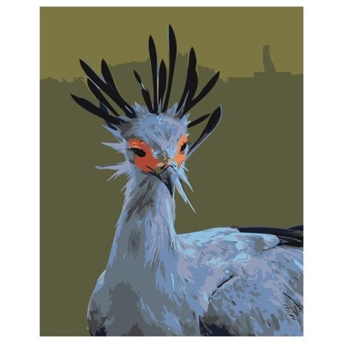 Птица секретарь Раскраска картина по номерам на холсте весенняя птица раскраска картина по номерам на холсте