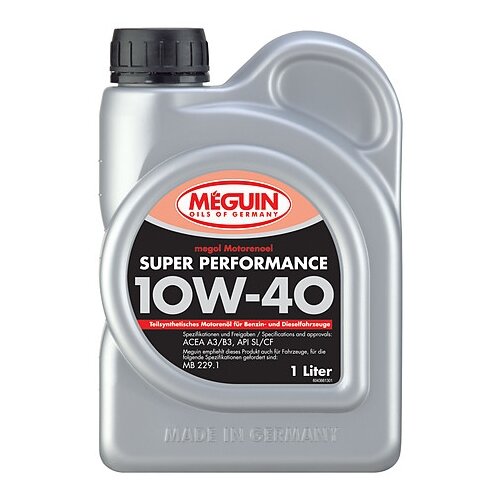 Meguin П/С. Мот.Масло Megol Motorenoel Super Performance 10w-40 Cf/Sl A3/B3 (5л)