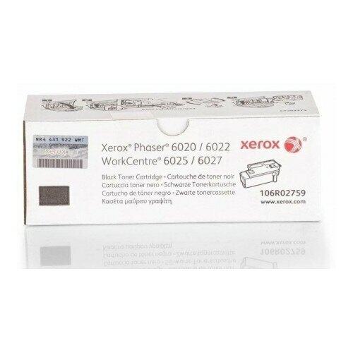 Тонер картридж Xerox 106R02759 Phaser 6020/WorkCentre 6025/6027 черный , 2000 стр картридж netproduct n 106r02763 2000 стр черный