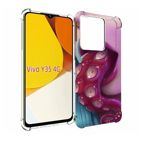 Чехол MyPads девушка с щупальцой женский для Vivo Y35 4G 2022 / Vivo Y22 задняя-панель-накладка-бампер