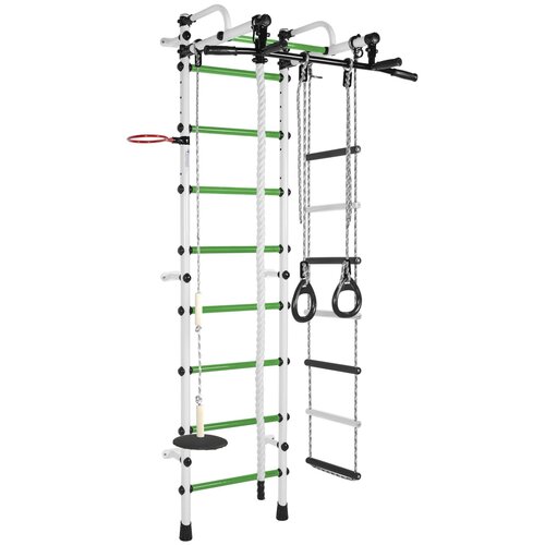 детский спортивный комплекс пристенный формула здоровья гамма салатовый радуга Детский спортивный комплекс Формула здоровья Лира, цвет: белый/салатовый