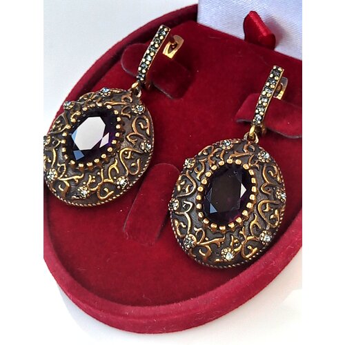 Серьги с морганитами винтаж