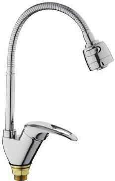 F4303 Смеситель кухня шаровый с гибким гусаком