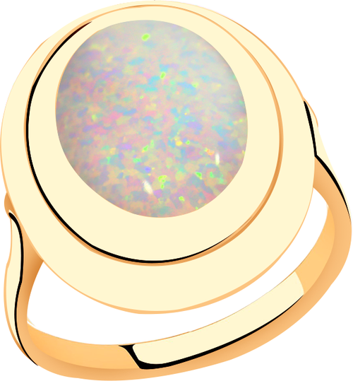 Кольцо Diamant online, золото, 585 проба, опал, размер 19.5