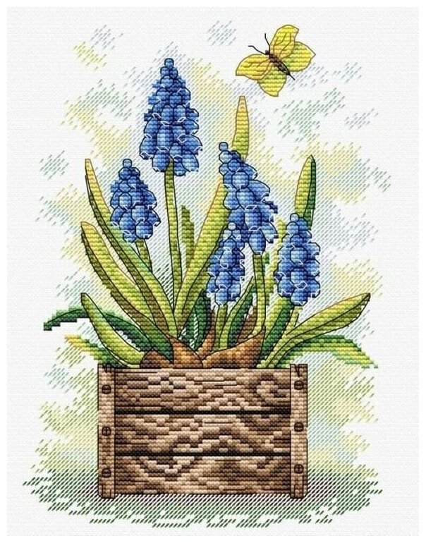 Набор для вышивания Жар-Птица "Сапфировый цветок", 23x18 см